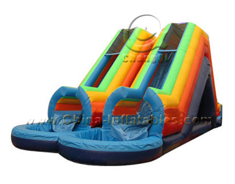 inflatable water floating slide